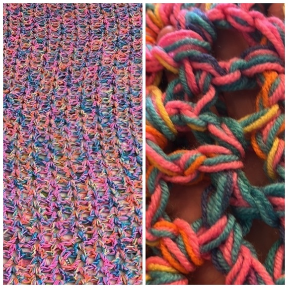 Hand Crafted Other - Handmade Colorful Open Stitch Crocheted Throw Blanket